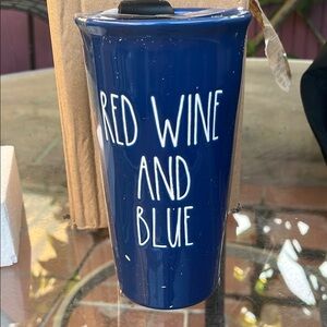 Blue Ceramic Travel Mug